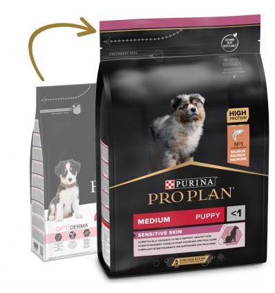 Purina Pro Plan Medium Puppy Sensitive Skin Optiderma 12kg