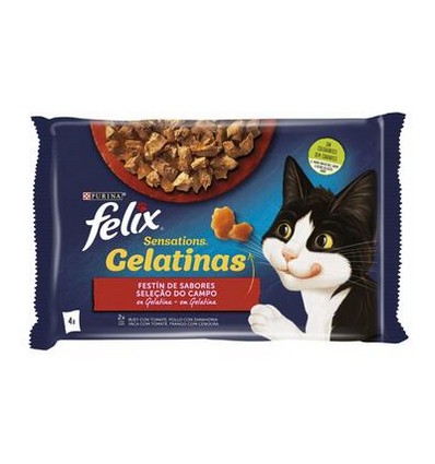 Purina GatosPurina Gatos Húmidos Felix Sensations Gelatinas Seleção do Campo 4x85gr