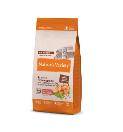 Nature's Variety Selected Gato Sterilised Sem Cereais Salmão da Noruega