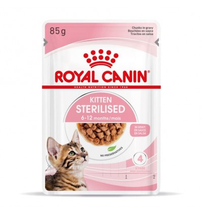 Royal Canin Kitten Sterilised (Gravy), Gatinhos, Húmidos, Alimento