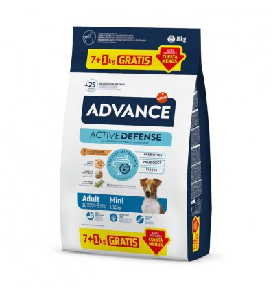 Advance Cão Mini Adult Frango e Arroz 7+1kg OFERTA