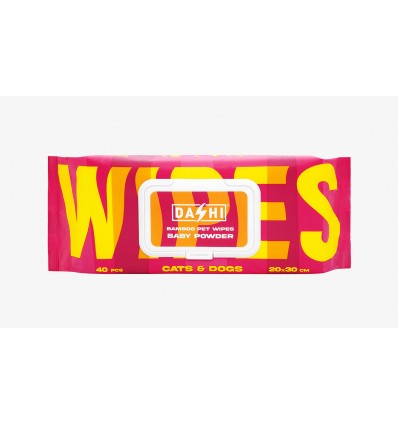 Dashi Toalhitas de Limpeza Bamboo Baby Powder p/ Cão e Gato 40 uni.