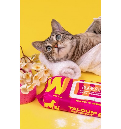 Dashi Toalhitas de Limpeza Bamboo Baby Powder p/ Cão e Gato 40 uni.