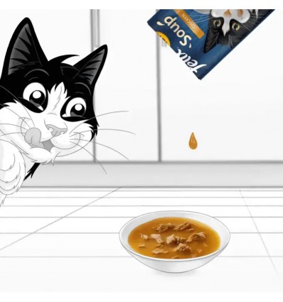 Purina Gatos Húmidos Felix Soup Original (seleção do campo) 6x48gr.