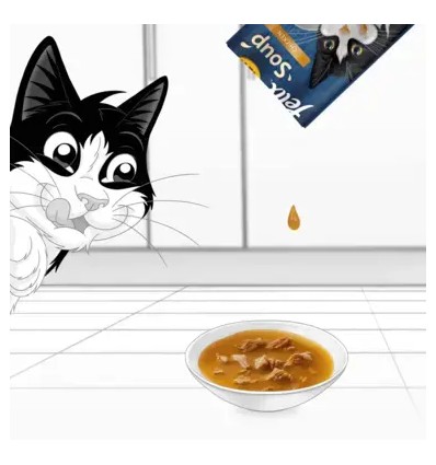 Purina Gatos Húmidos Felix Soup Original (seleção de peixes) 6x48gr.