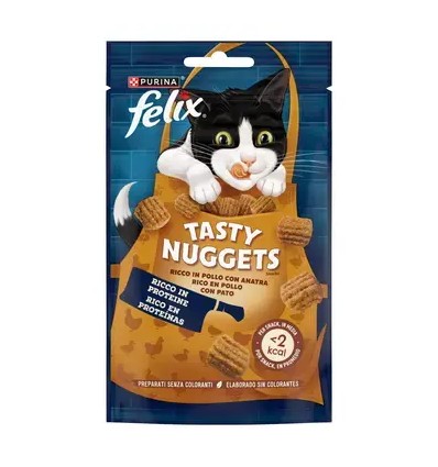 Purina Felix Snacks Gato Tasty Nuggets frango com pato 50gr
