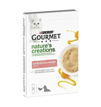 Purina Gourmet Nature´s Creations Snacks Puré com Salmao 5x10gr.
