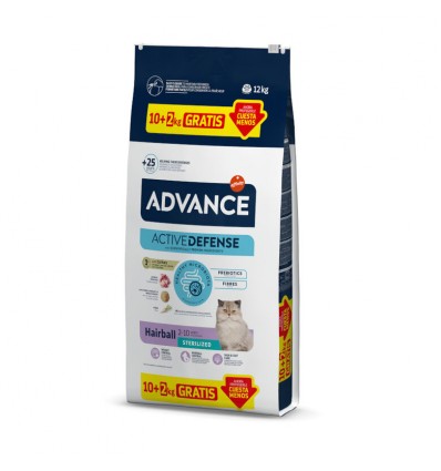 Advance Gato Esterilizado Hairball Perú e Cevada 10kg + 2kg OFERTA