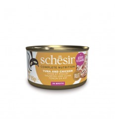 Schesir Gato Húmidos Complete Nutrition in broth Atum e Frango