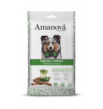 Amanova Snacks Cão Dental Chews Medium/Large 180gr (7sticks)