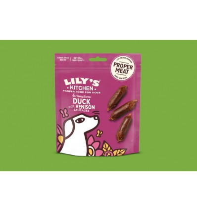 Lily's Kitchen Cão Snacks Scrumptions Salsichas de Pato com Veado 70gr