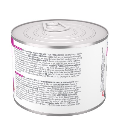 Hill's Science Plan Cão Húmidos Adult Mousse Small e Mini Vaca