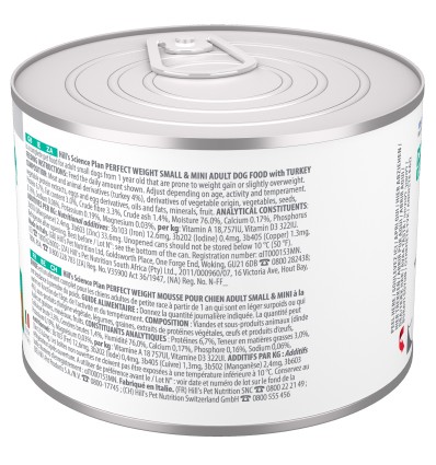 Hill's Science Plan Cão Húmidos Adult Mousse Perfect Weight Small e Mini Perú