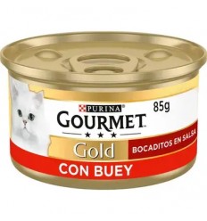 Purina Gourmet Gold Pedacinhos em Molho Carne de Vaca lata 85gr