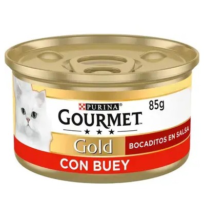 Purina Gourmet Gold Pedacinhos em Molho Carne de Vaca lata 85gr