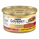 Purina Gourmet Gold Pedacinhos em Molho Salmão e Frango lata 85gr