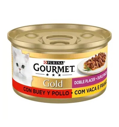 Purina Gourmet Gold Duplo Prazer Com Carne Vaca lata 85gr