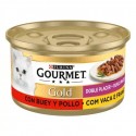 Purina Gourmet Gold Duplo Prazer Com Carne Vaca e Frango 85gr