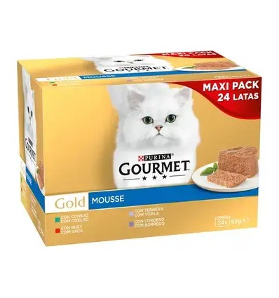 Purina Gourmet Gold Mousse Seleção de Sabores Pack 24 x 85gr.