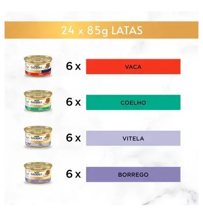 Purina Gourmet Gold Mousse Seleção de Sabores Pack 24 x 85gr.