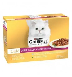 Purina Gourmet Gold Duplo Prazer seleção de sabores Pack 12x85gr.
