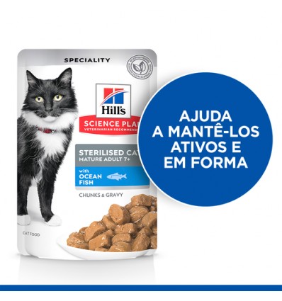 Hill's Science Plan Esterilizado Mature Peixe do Oceano 12x85gr