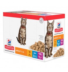 Hill's Science Plan Adulto Frango, Peixe do Oceano e Vaca (Multipack) 12x85gr