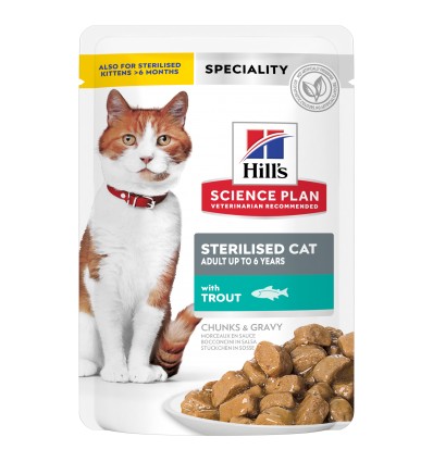 Hill's Science Plan Esterilizado Adulto Frango, Salmão, Perú e Truta (Multipack) 12x85gr