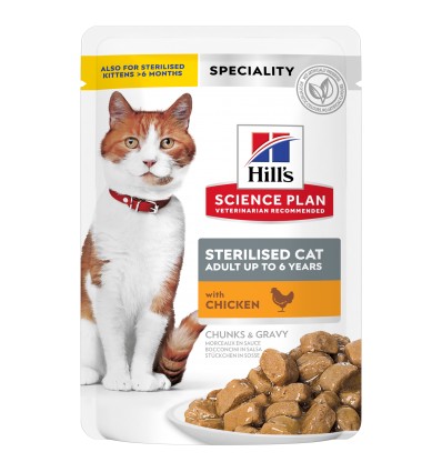 Hill's Science Plan Esterilizado Adulto Frango, Salmão, Perú e Truta (Multipack) 12x85gr