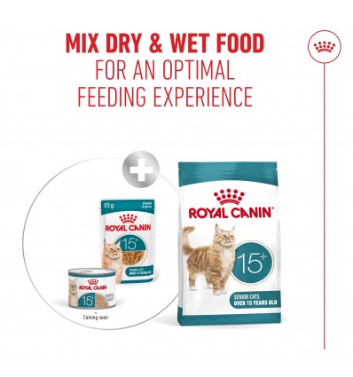 Royal Canin Ageing +15 (Mousse), Gatos, Húmidos, Sénior, Alimento