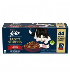 Purina Gatos Húmidos Felix Tasty Shreds Mix PACK JUMBO 44x85gr