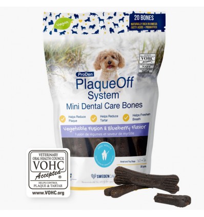 ProDen PlaqueOff Mini Bones Mirtilos Cão 320gr ( Higiene Oral )