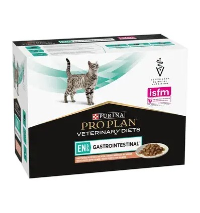 Purina Pro Plan VET Gato Húmidos EN Gastrointestinal Salmão 10x85gr