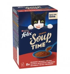 Purina Gatos Húmidos Felix Soup Original (seleção do campo) 6x48gr.