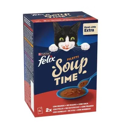 Purina Gatos Húmidos Felix Soup Original (seleção do campo) 6x48gr.