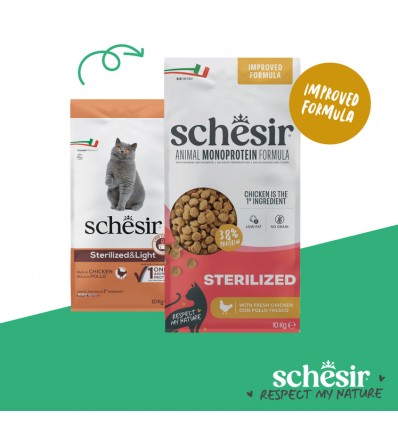 Schesir Esterlizado Light Gatos 1,5Kg Dry Line (Linha Seca)