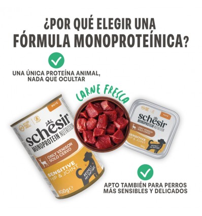 Schesir Cão Húmidos Sensitive Hip&Joint Veado Monoprotein