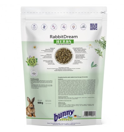Bunny Nature Alimento Sonho Ervas p/ Coelhos 750gr