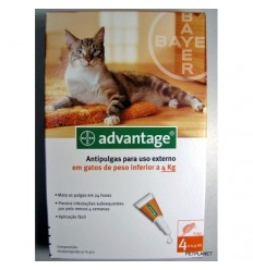 ADVANTAGE 40 para gatos até 4kg - 4 pipetas