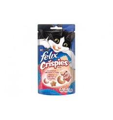 Purina Gatos Snacks Felix Crispies Salmão e Truta 45g