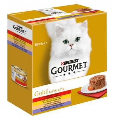 Purina Gourmet Gold Tartelette Seleção de Sabbores Pack 8x85gr.